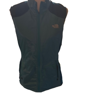 The North Face Blue and Black Vest with Zipper Closure